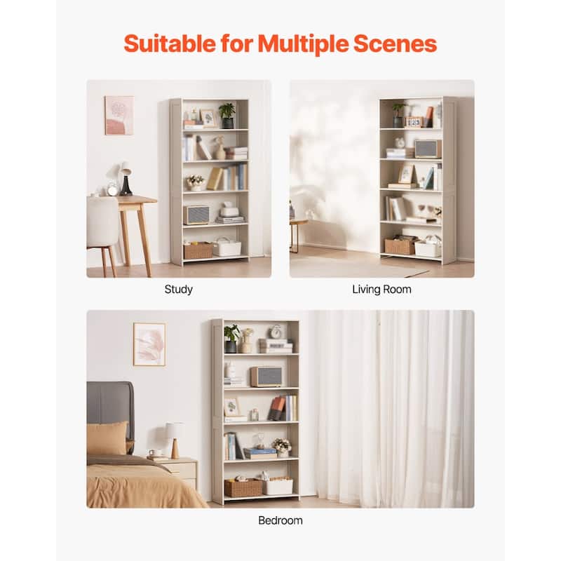 68 Inch Freestanding Versatile 5-Tier Wooden Bookcase with Open Storage Space - 31.2 x 11.7 x 68.3 in