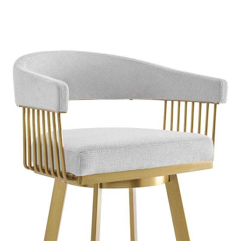 Chelsea Modern Swivel Bar Stool, Upholstered Counter Height Chair with Metal Frame