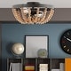 preview thumbnail 6 of 9, River of Goods Doxon Brown/Brown Metal and Wood 15-inch Semi-Flush Mount Ceiling Light - 15" x 15" x 7.5"