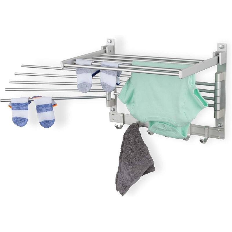 Wall Mount Laundry Organizer - 17" Metal Rack