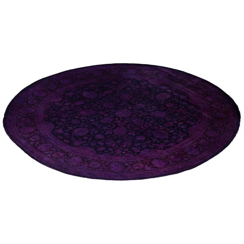 Overdyed One-of-a-Kind Hand-Knotted Area Rug - Purple - 8' 1" x 8' 2"