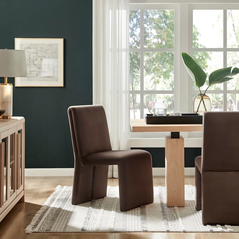 Emory Fabric Upholstered Dining Side Chair by Modway - Chocolate