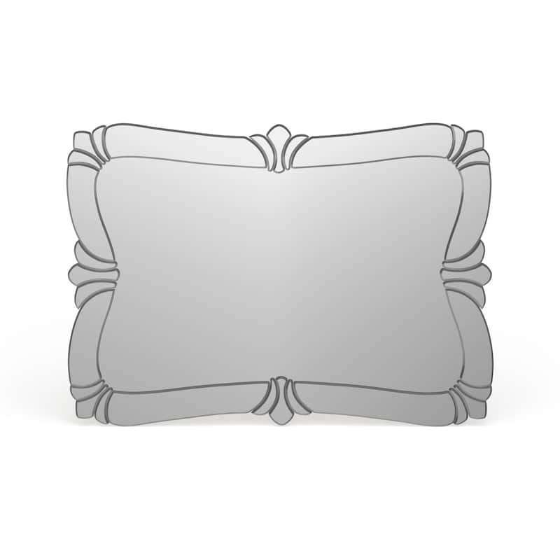 Alan Andrews Decorative Ornate Wall Mirror with Flourish Embellishment Frame - 31"W x 21.5"H