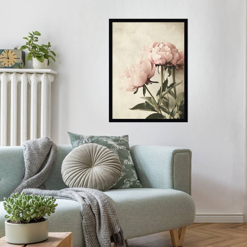 Soft Floral No. 2 by Tradelink inhouse artist Wood Framed Wall Art Print