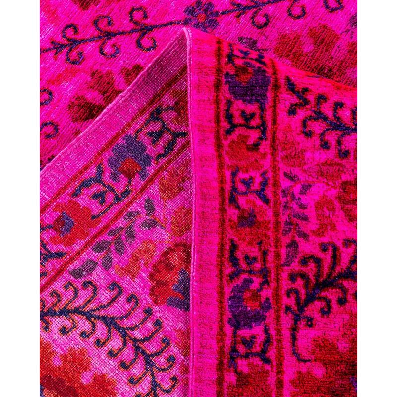 Overdyed, One-of-a-Kind Hand-Knotted Area Rug - Pink - 7' 10" x 10' 2"