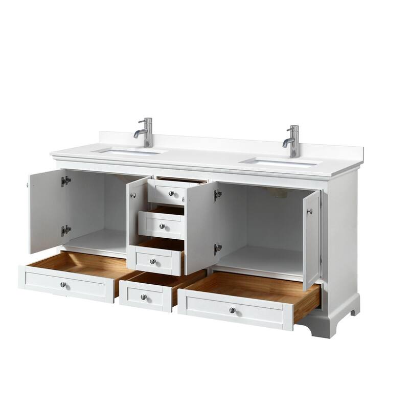 Wyndham Collection Deborah 72" Free Standing Double Basin Vanity Set