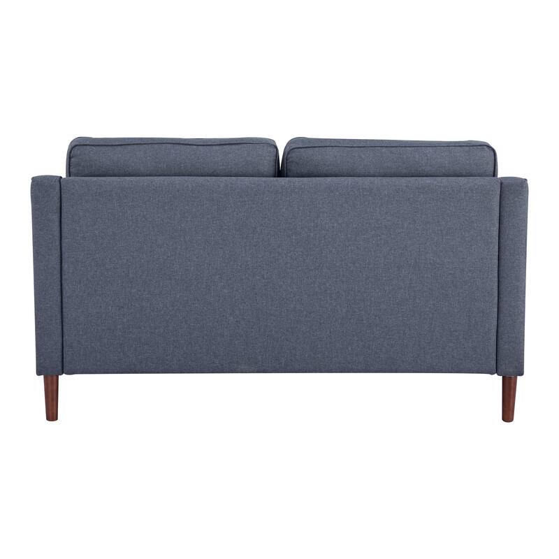 Sedona Modern Loveseat Sofa, Faux Linen / Vegan Leather Couch