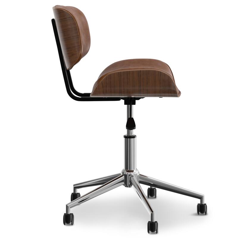 WYNDENHALL Perry Swivel Adjustable Executive Computer Bentwood Office Chair - 22 W x 25 D x 34.1 H