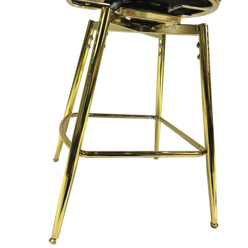 360 Swivel Suede Woven Bar Chair Set of 4, Upholstered Barstools with Metal Base