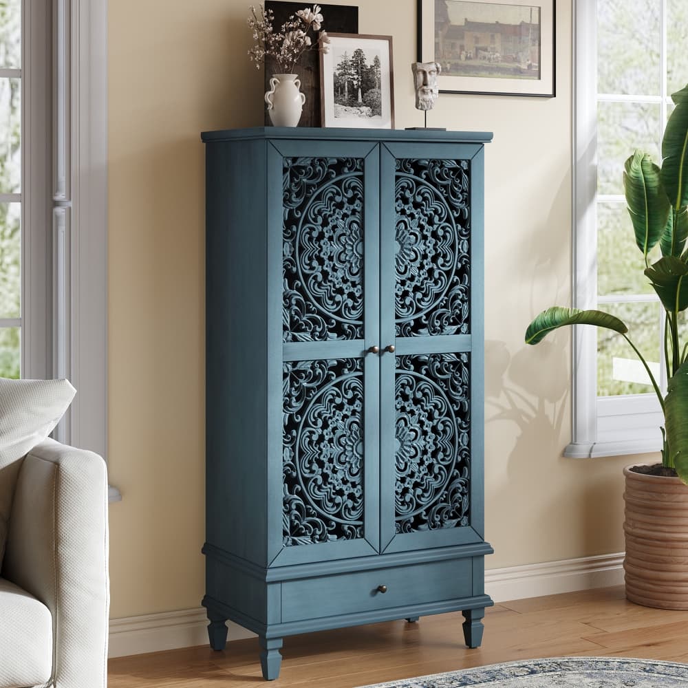 Rustic 55'' Tall Storage Cabinet with Drawer