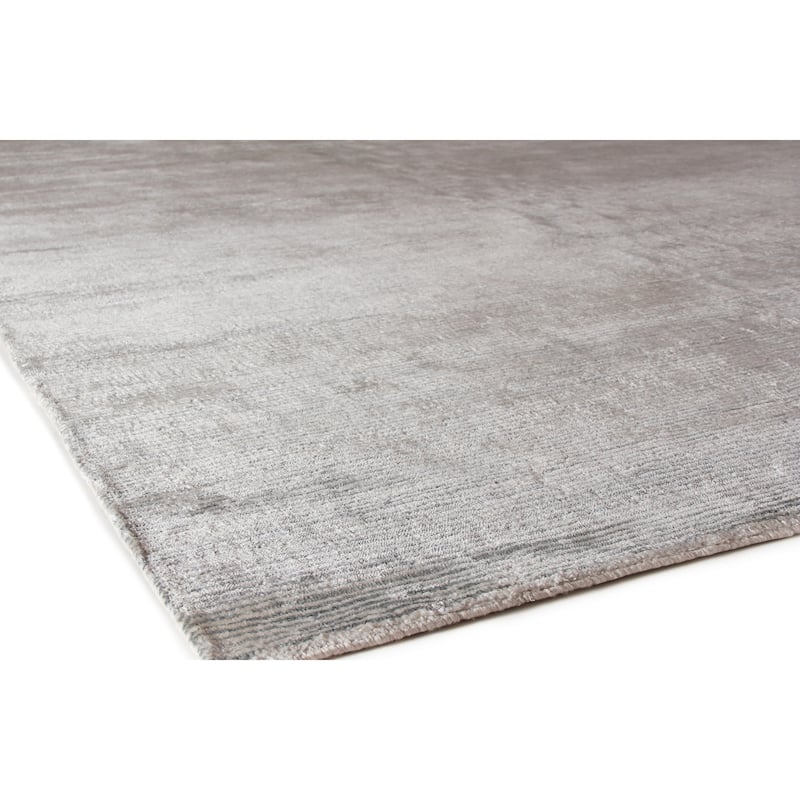 EXQUISITE RUGS Crush Hand-knotted Bamboo Silk Ivory/Aqua Area Rug.