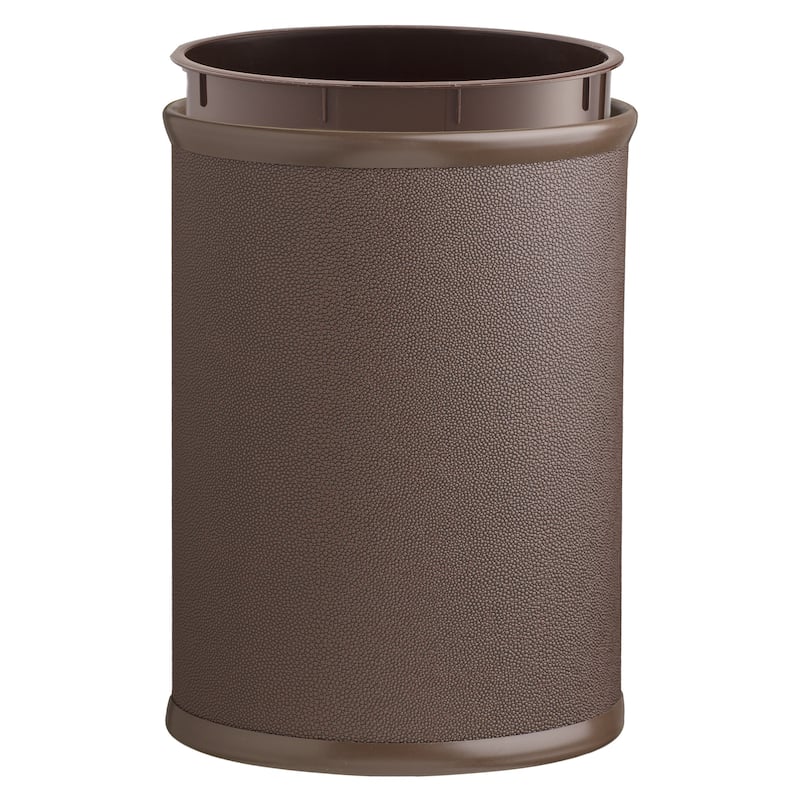 COSMOPOLITAN 13qt Shagreen-Textured Oval Wastebasket with Liner - N/A