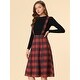 preview thumbnail 23 of 21, Women Vintage Plaid A-Line Overall Suspender Midi Skirt