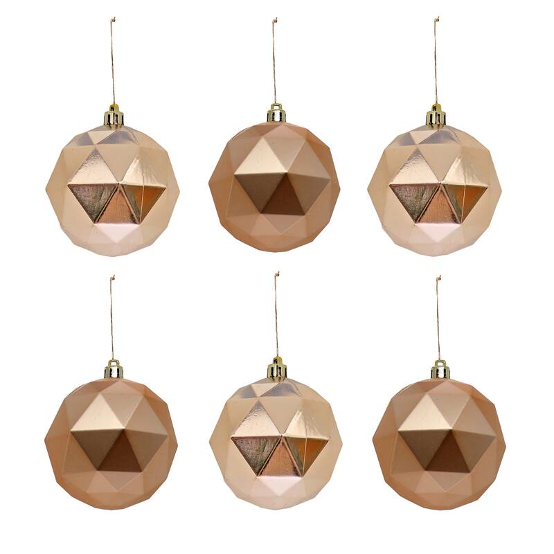 National Tree Company 6-Piece Shatterproof Geometric Silver Ornaments - 3 in