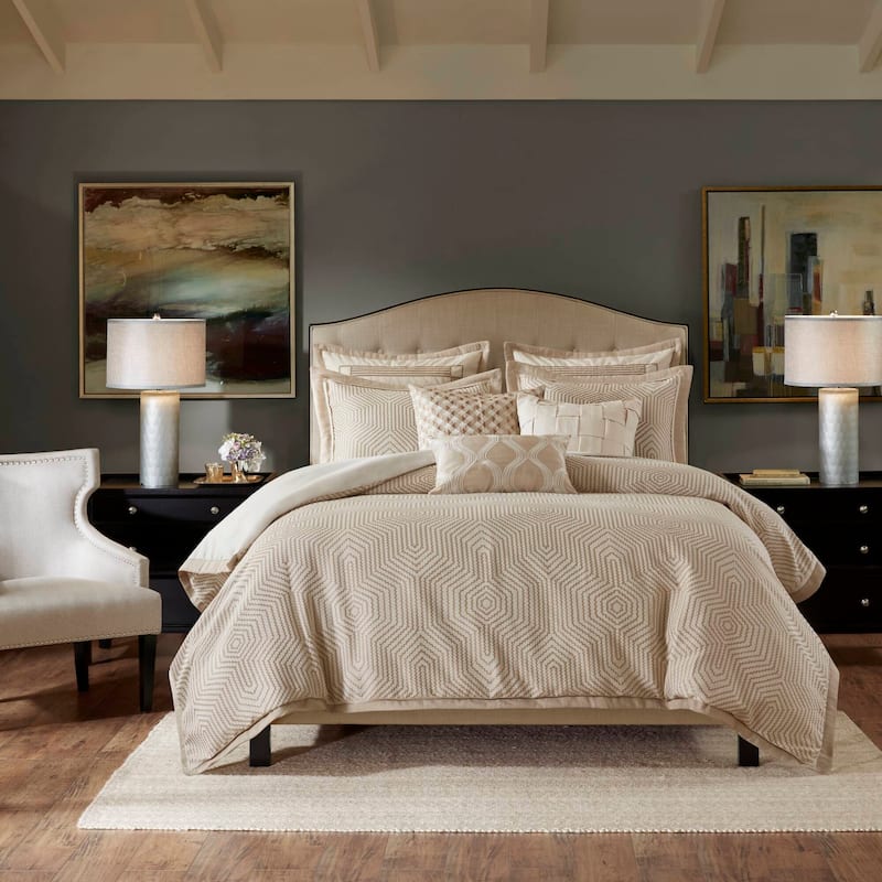 Madison Park Signature Shades of Serenity Jacquard Comforter Set - Tan - King