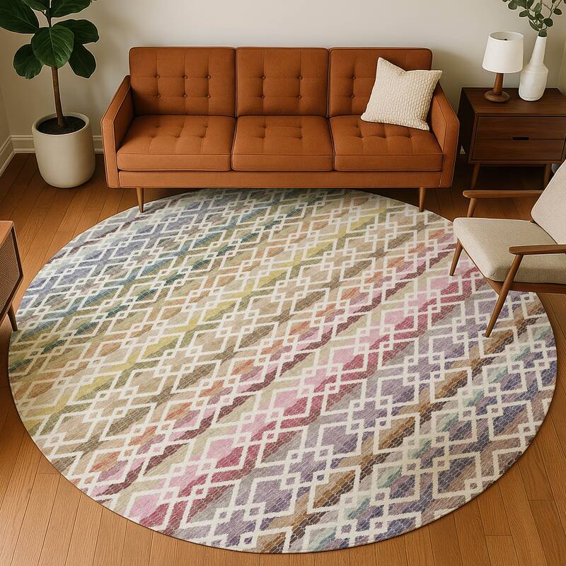 Machine Washable Indoor/ Outdoor Cabo Stripe Chantille Rug