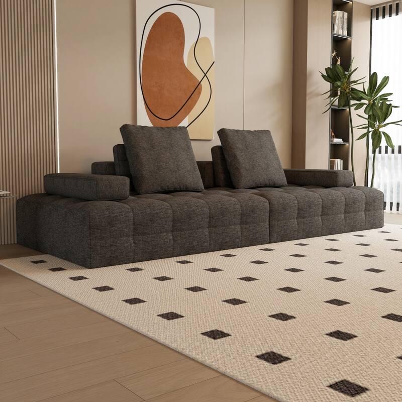 111" Modern Loveseat Sofa with Extra Deep Seats and Comfy Armrests