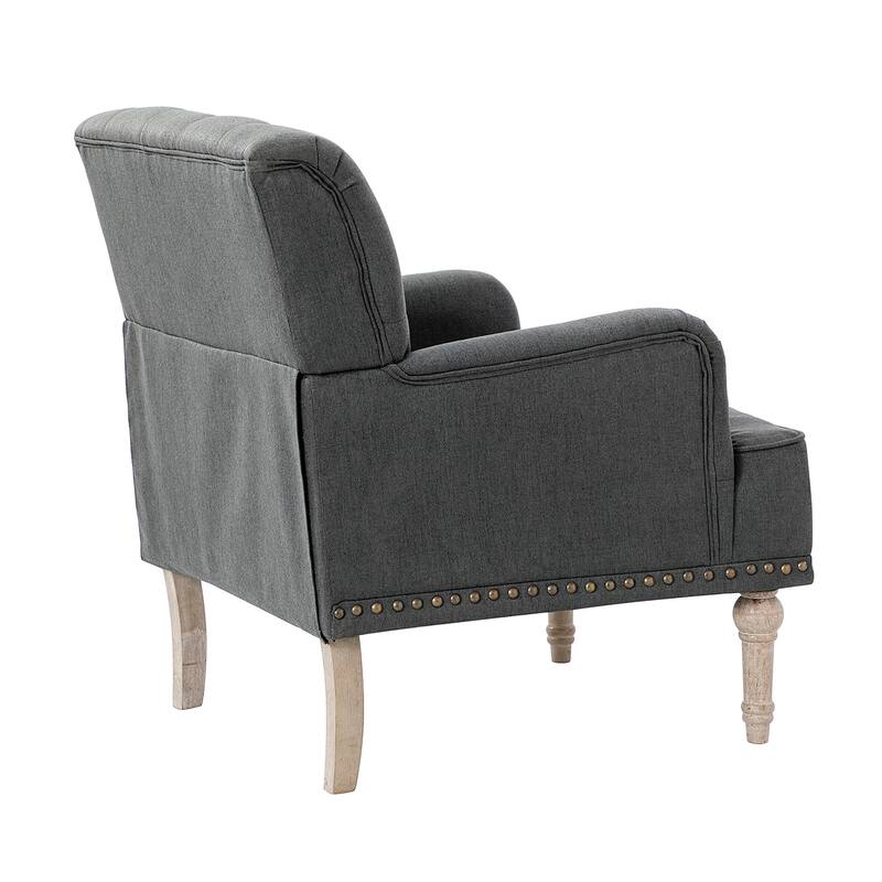 Geltrude Traditional Upholstered Accent Chair with Button Tufted Back Set of 2 by HULALA HOME