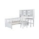 preview thumbnail 7 of 10, Kids Twin Size Bed Frame with Storage Bookcase, Wood Multi-Functional Platform Bed w/ Built-in Desk and Matching Chair, White