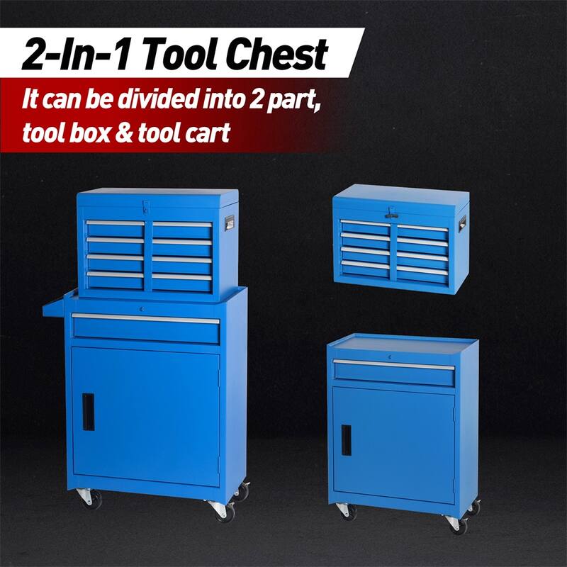 Tool Chest,Rolling Tool Storage Cabinet with Detachable Top Tool Box