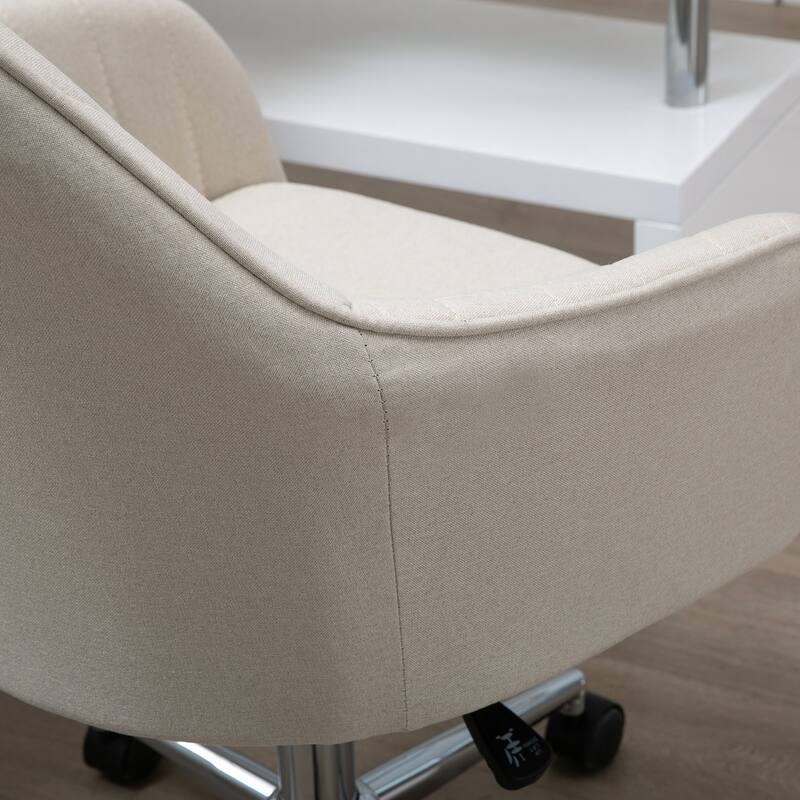 Modern Task Chair with Channel Pattern Back, 360° Swivel Base, and Breathable Fabric Upholstery for Long-Lasting Comfort