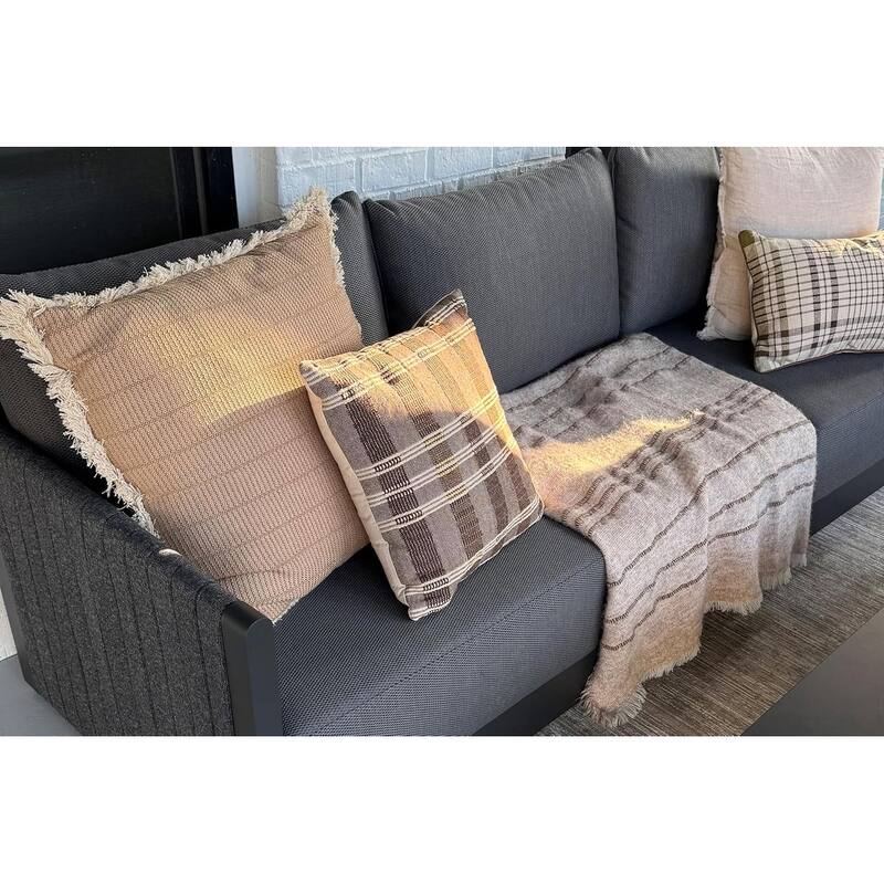 PURPLE LEAF Sanori Patio Conversation Set with Grey Ottoman and Cushion Patio Sofas Sectional Set for Poolside Graden