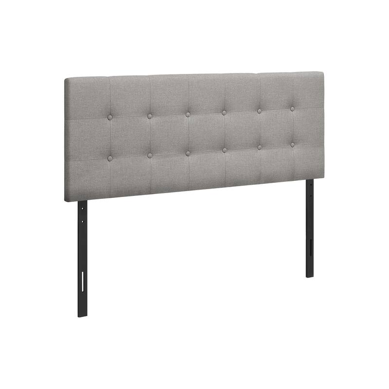 Full Size Upholstered Grey Linen Look Bed Headboard