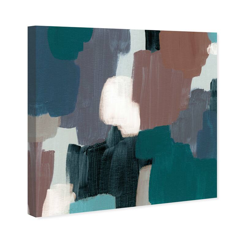Wynwood Studio Canvas Abstract Earthtones Pieces Blue and Modern & Contemporary Wall Art Canvas Print