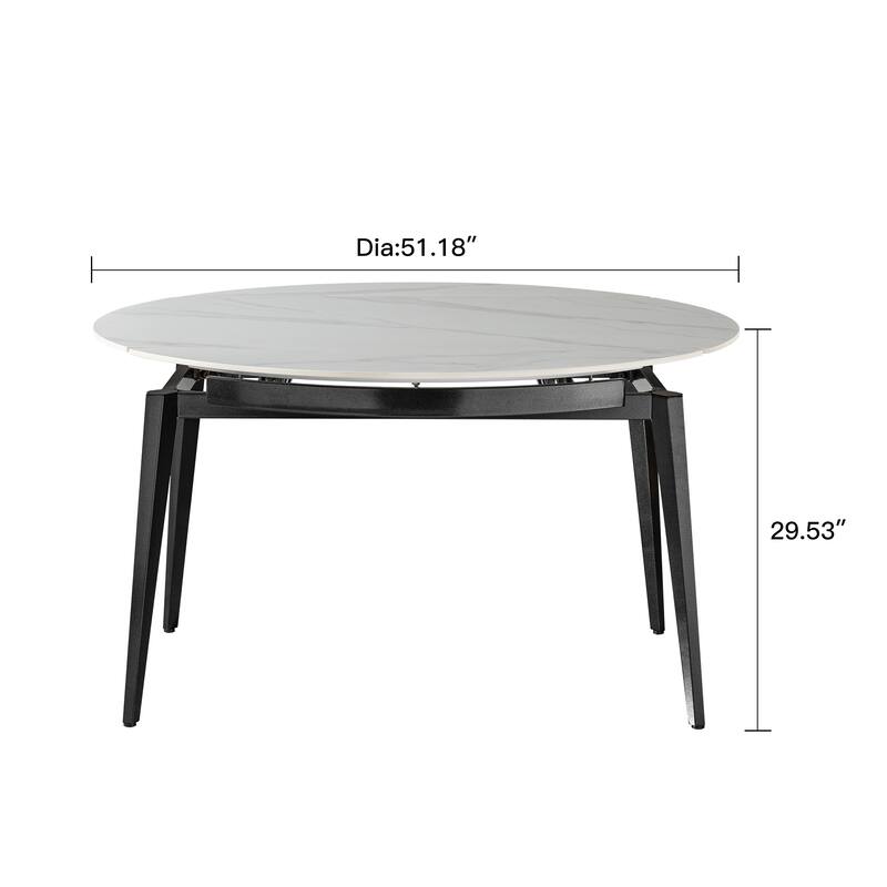 Extendable Sintered Stone Material Round Dining Table