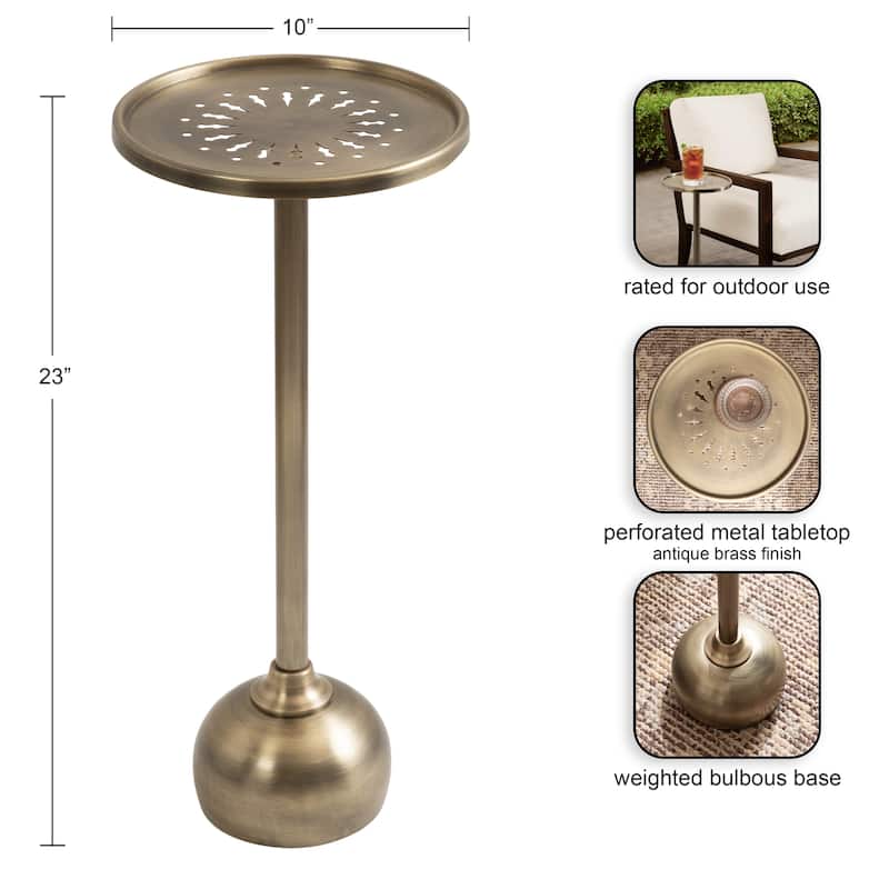 Kate and Laurel Miki Metal Drink Table - 10x10x23