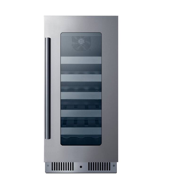 Summit CL155WC1 15" Wide 20 Bottle Capacity Built-In Wine Cooler with - Stainless Steel