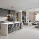 preview thumbnail 13 of 17, Diore Modern Gold 5-Light Crystal Chandelier 40 in. W Linear Glam Island Lights for Kitchen Island - L 40.2" x H 70" Max