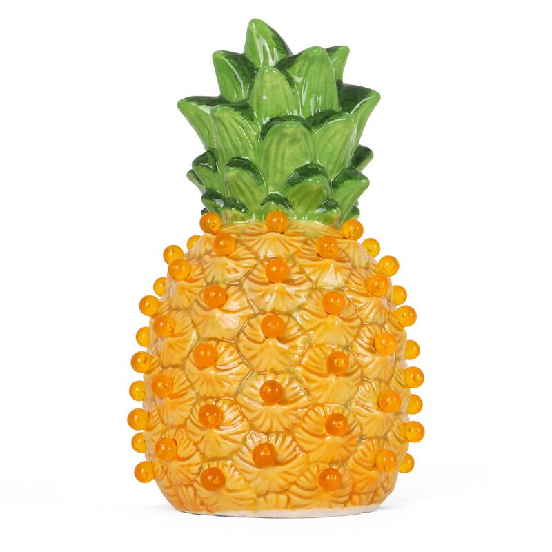 Ceramic Christmas Decor with Christmas Tree Lights - Pineapple