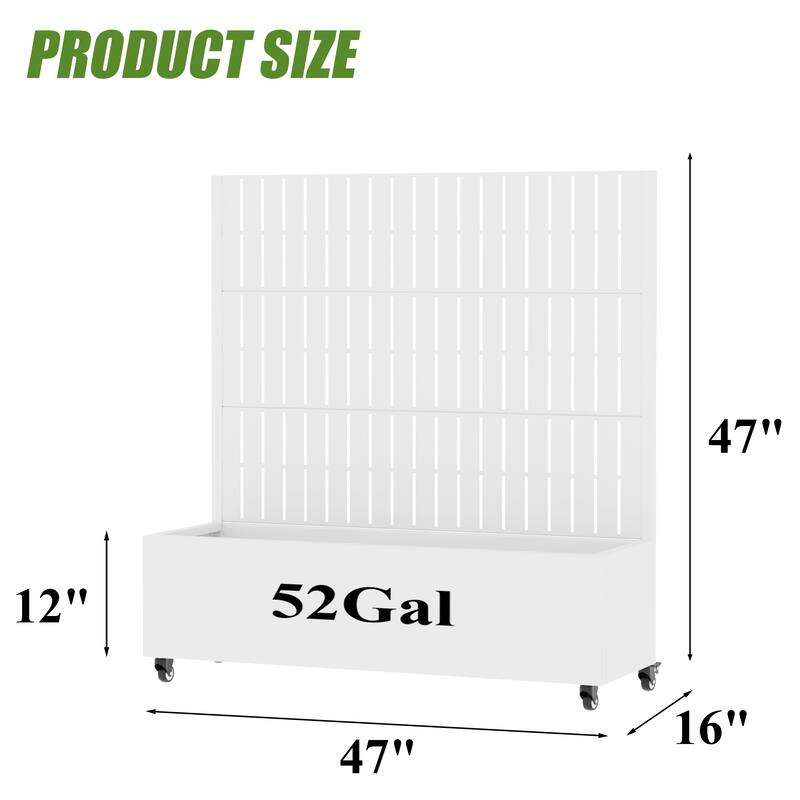 Raised Garden Bed Planter with Trellis Movable Planter Box with Lockable Wheels