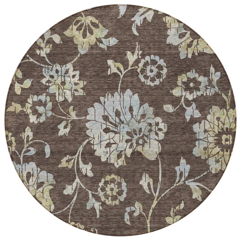 HomeRoots Floral Transitional Rectangle Outdoor Rug