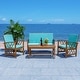 preview thumbnail 40 of 117, SAFAVIEH Fontana 4-piece Acacia Solid Wood Outdoor Conversation Patio Set