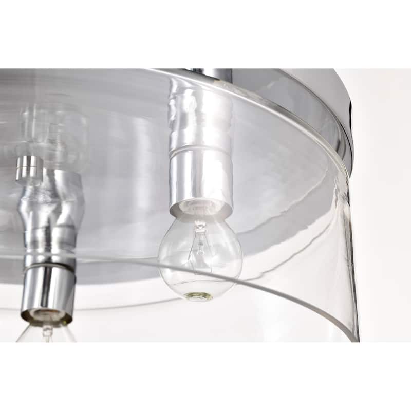 Marlowe - 15 Inch Flush Mount - Polished Nickel with Clear Glass - Polished Nickel