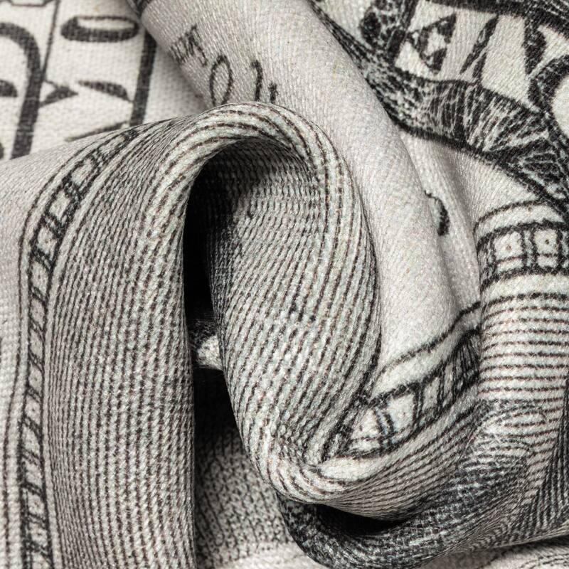 Well Woven Money Dollar Front 2006A Modern Machine Washable Area Rug