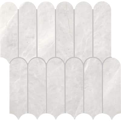 Daltile Eclessia Marble Natural Stone Elongated Fan Mosaic Polished (10 PCS Per Carton) (9.60 SQFT Per Carton)