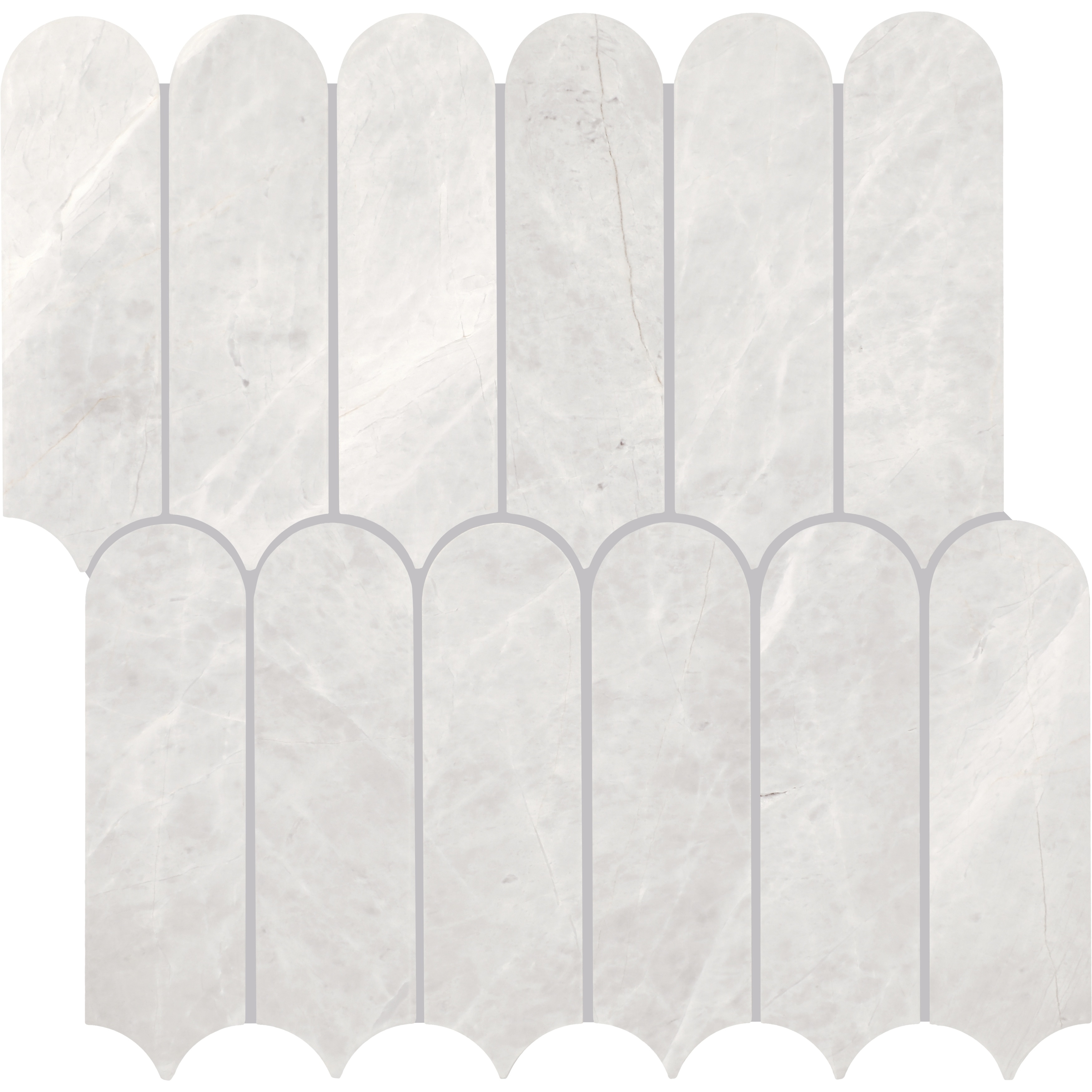 Daltile Eclessia Marble Natural Stone Elongated Fan Mosaic Polished (10 PCS Per Carton) (9.60 SQFT Per Carton)