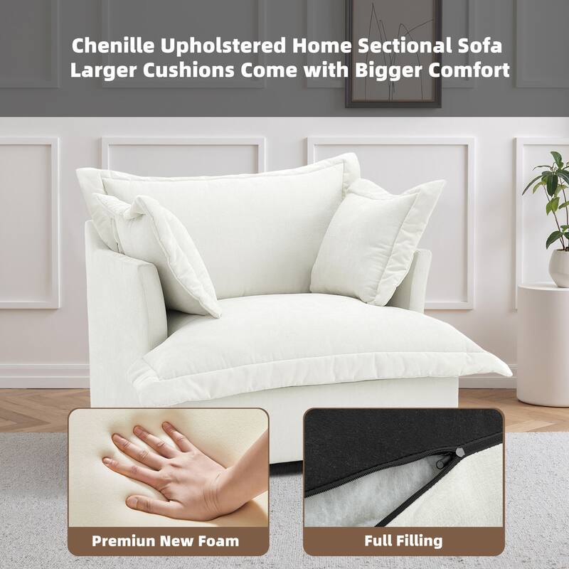 Upholstered Chenille Arm Club Chair Cloud corner cahir