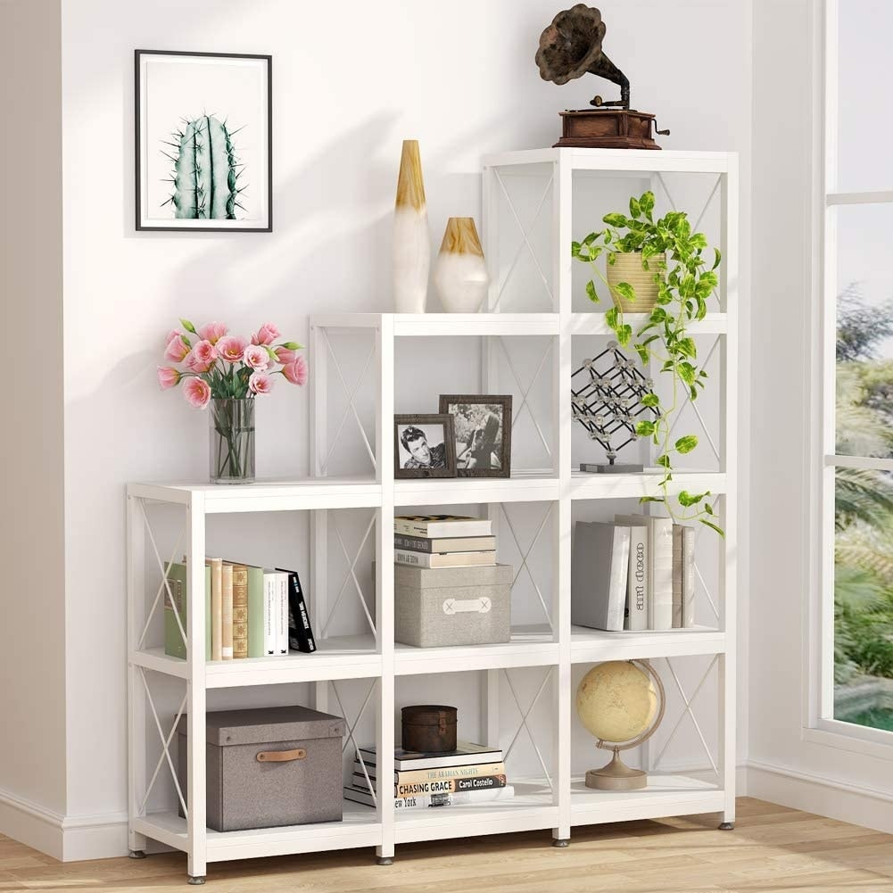 Corner Bookshelf 8-Tier Industrial Bookcase - On Sale - Bed Bath & Beyond -  35289504