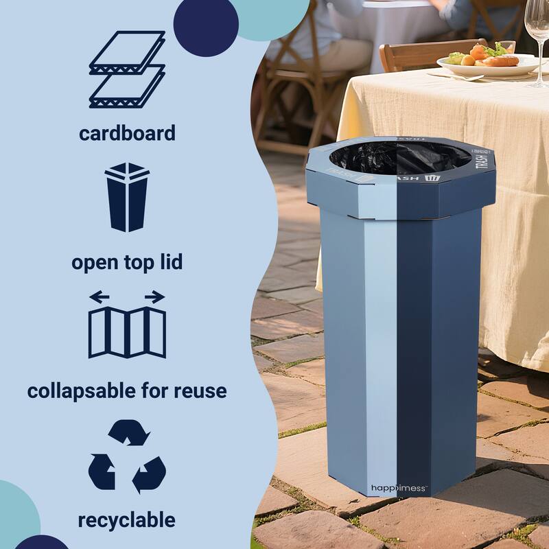 25-Gallon Disposable Cardboard Event Trash Can and Recycling Bin (Set of 2)