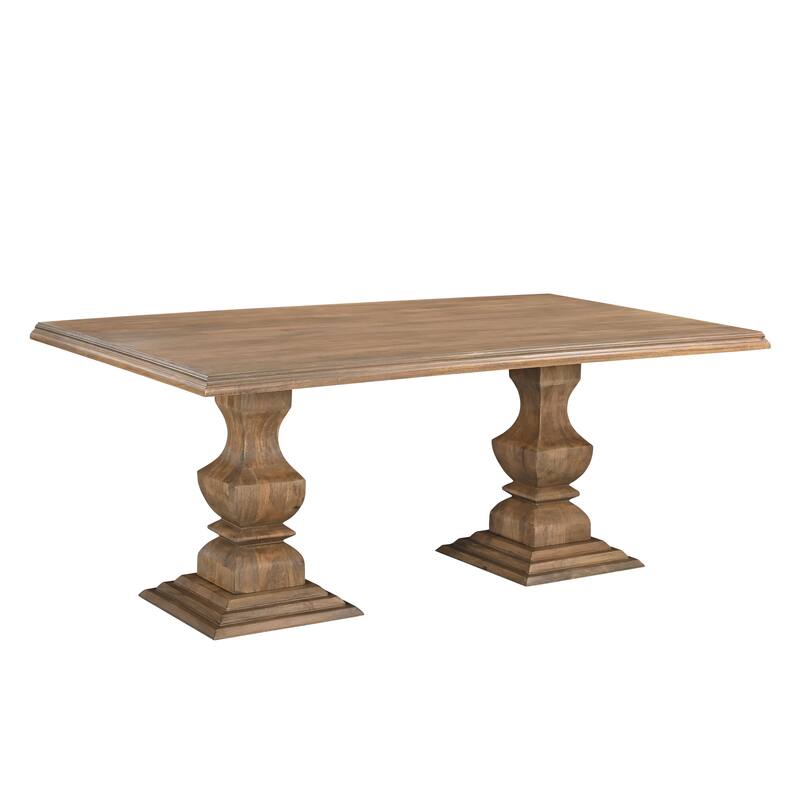 Willow Solid Wood Double Pedestal Dining Table - 75" W