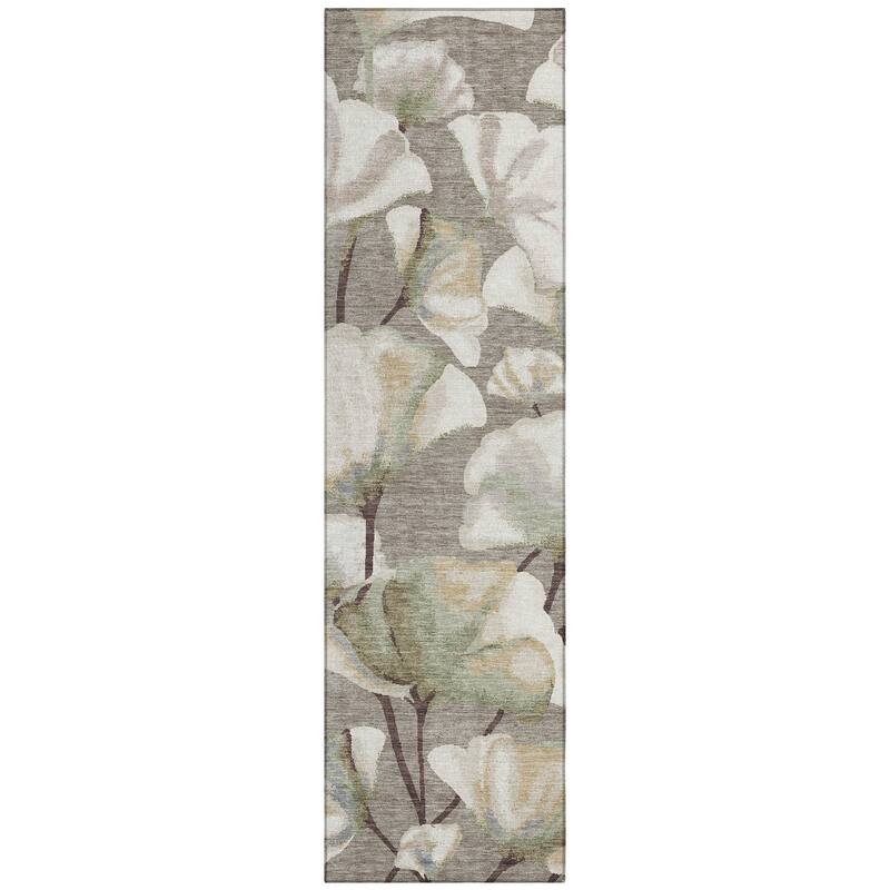 Machine Washable Indoor/ Outdoor Floral Love Chantille Rug