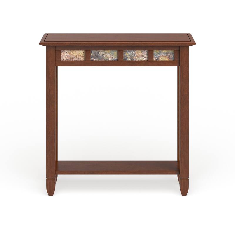 Copper Grove Ixia Rustic Oak and Slate Tile Hall Stand