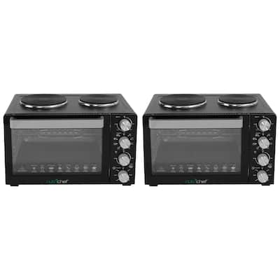 NutriChef Kitchen Countertop Convection Oven Cooker with Warming Plates (2 Pack) - 28