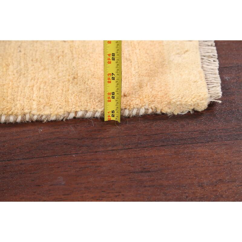 Solid Contemporary Gabbeh Persian Area Rug Wool Handmade Carpet - 1'8" x 1'10" Square