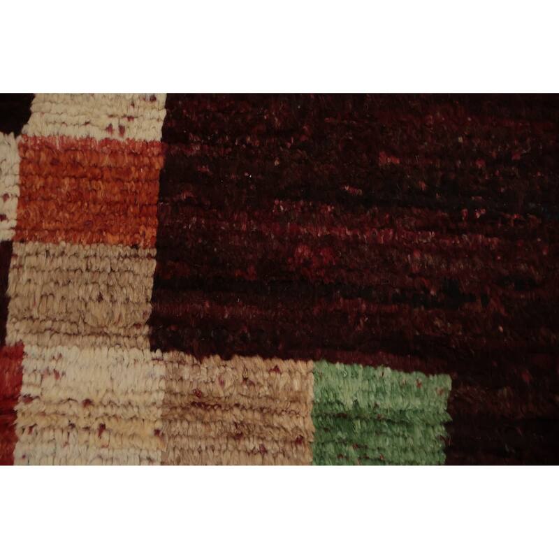 Hand Knotted Oriental 100% Wool Carpet Modern Geometric Red Moroccan Area Rug - 9' 11'' X 7' 0''