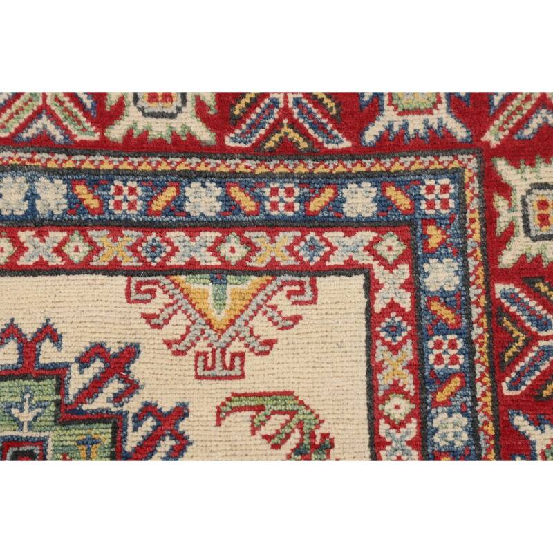 Kazak Foyer Rug Hand-Knotted Wool Carpet - 3'2" x 5'2"